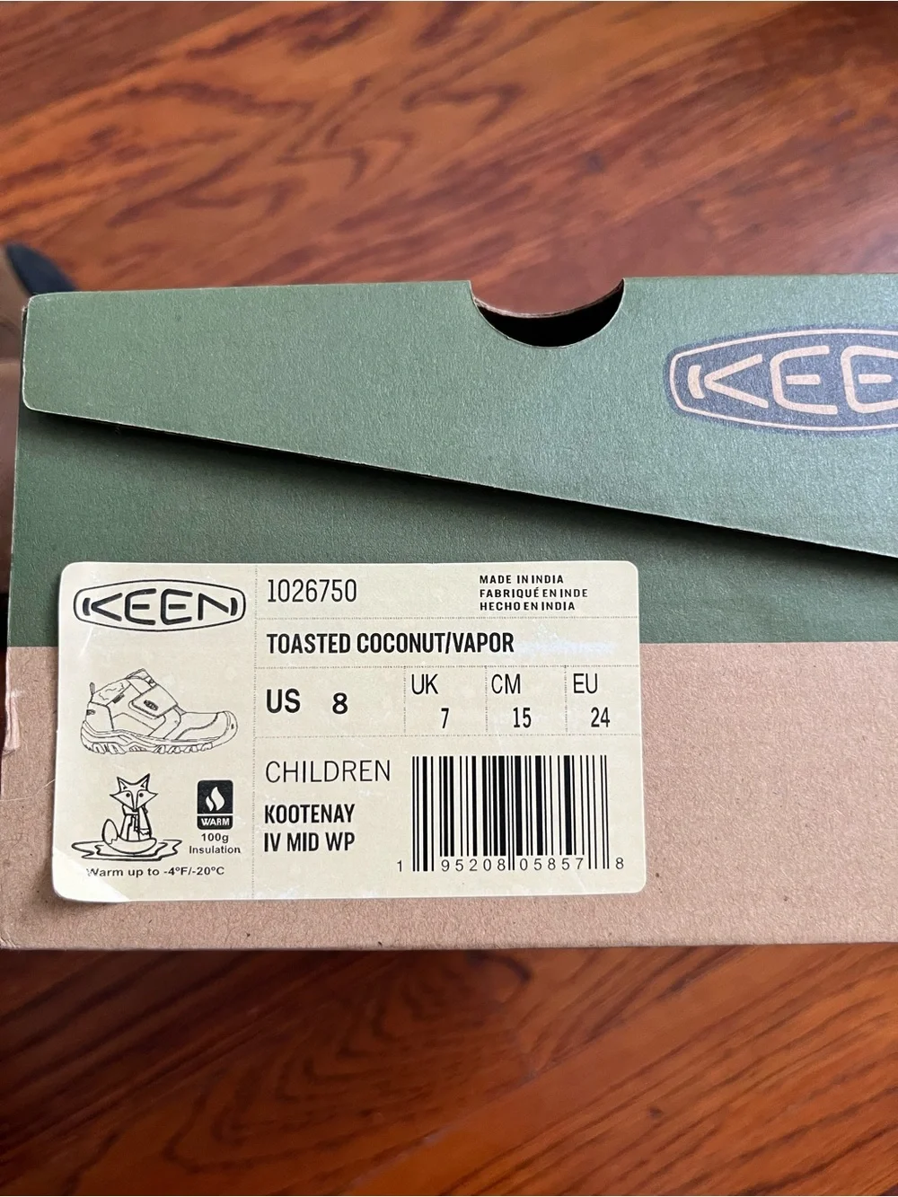 Keen Kootenay IV Toddler Boot Size 8 in Toasted Coconut/Vapor